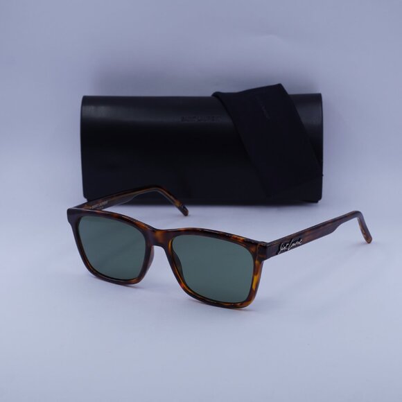 Saint Laurent SL318 003 Rectangle Sunglasses - Havana/Green - Picture 7 of 10